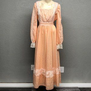 Vintage Gunne Sax Cottage Core Gown Hippie Maxi Dress, Made from Gunne Pattern
